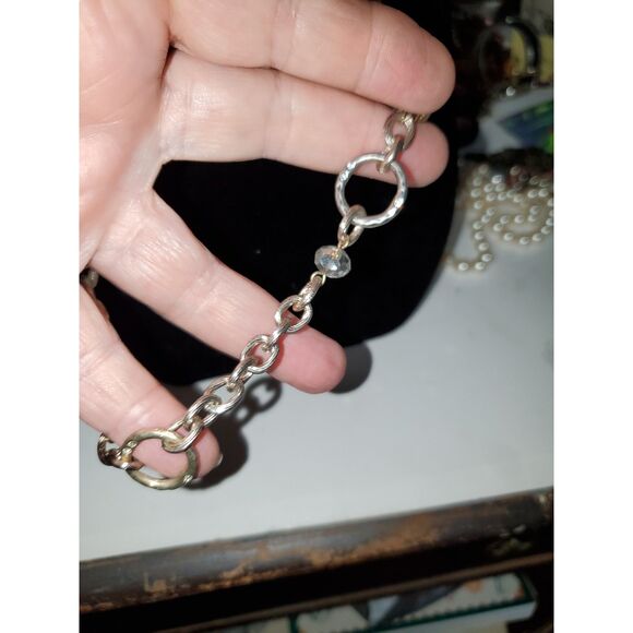 A Loft Necklace Chain Boho Faceted Mixed Metals Career Evening Sparkly - Picture 4 of 8